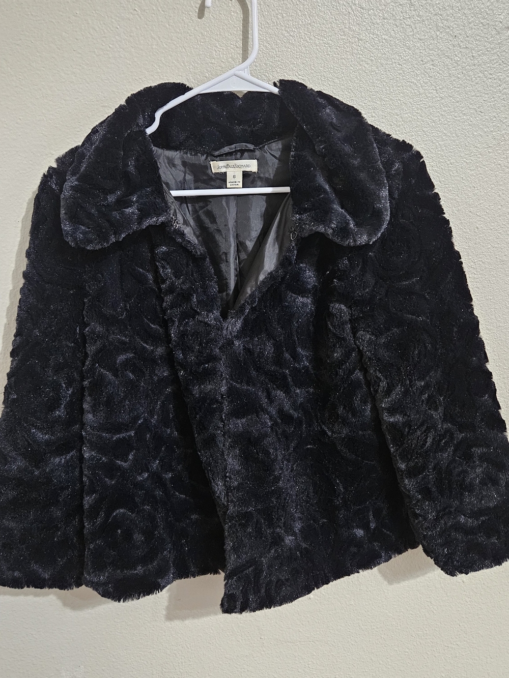 JohnPaulRichard Black Faux Fur Teddy Jacket